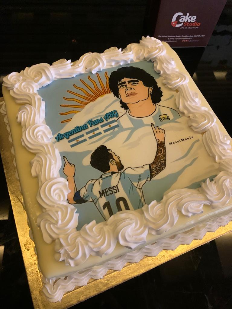 Messi Argentina Soccer Ball Birthday Cake | cakewaves